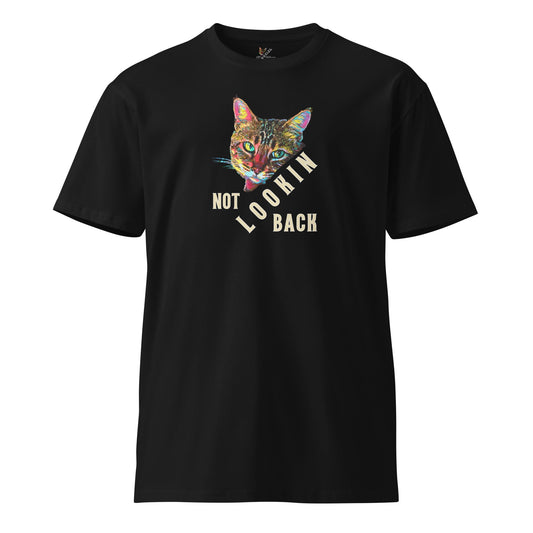 Not Lookin Back Unisex Premium Tee - My Social Cat Bonafide Boutique LLCNot Lookin Back Unisex Premium TeeT-shirtMy Social Cat Bonafide Boutique LLCSbackcat