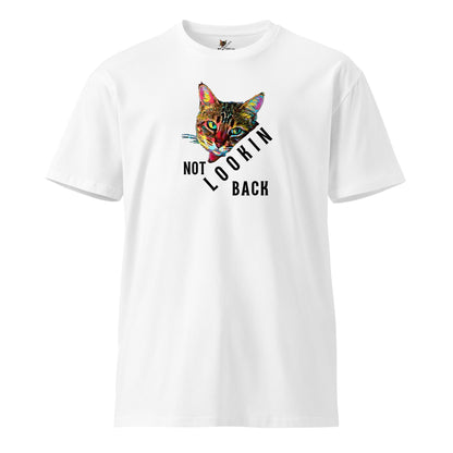 Not Lookin Back Unisex Premium Tee - My Social Cat Bonafide Boutique LLCNot Lookin Back Unisex Premium TeeT-shirtMy Social Cat Bonafide Boutique LLCWhiteSbackcat