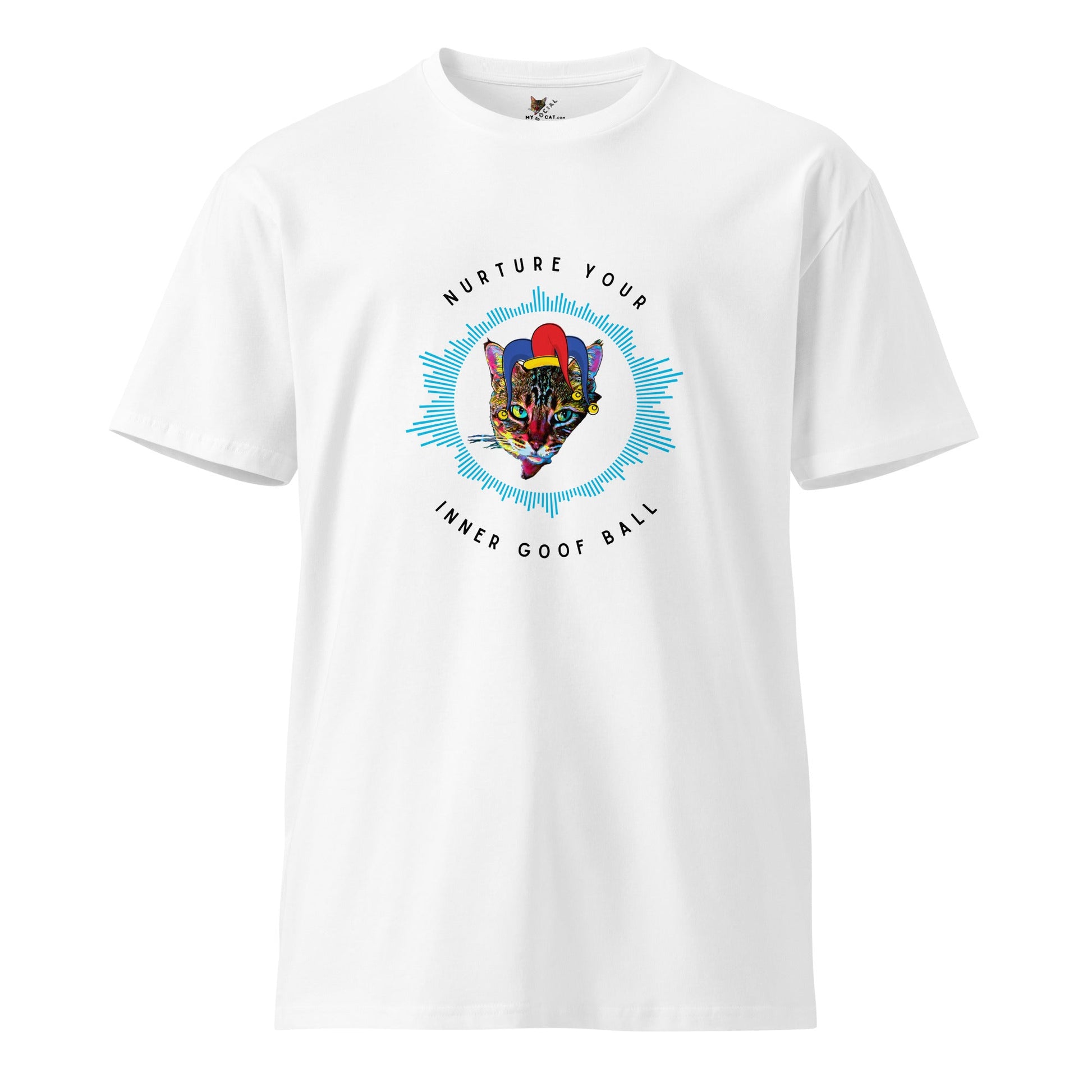 Nurture Your Inner Goof Ball Unisex Premium Tee - My Social Cat Bonafide Boutique LLCNurture Your Inner Goof Ball Unisex Premium TeeT-shirtMy Social Cat Bonafide Boutique LLCWhiteSball shirtgoof