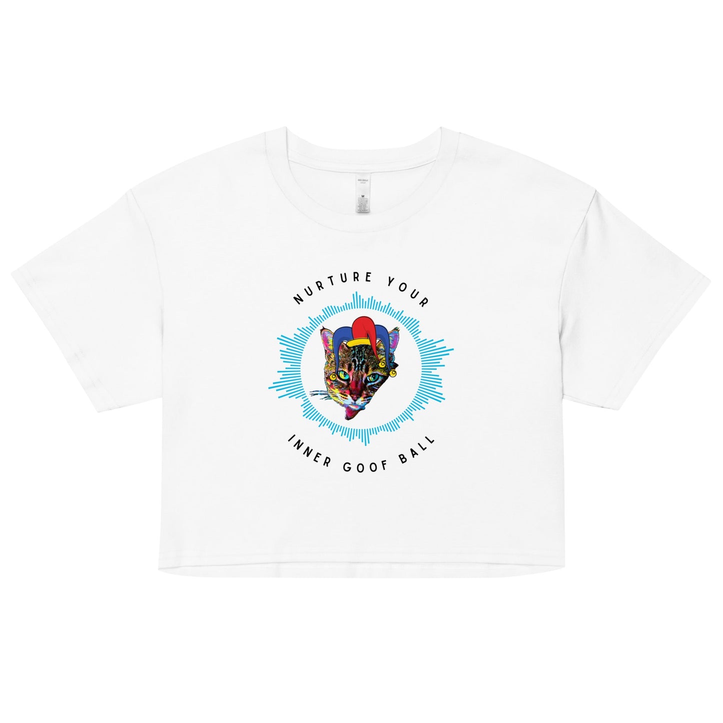 Nurture Your Inner Goof Ball Women’s Crop Top - My Social Cat Bonafide Boutique LLCNurture Your Inner Goof Ball Women’s Crop Topcrop topMy Social Cat Bonafide Boutique LLCWhiteXSball shirtcrop
