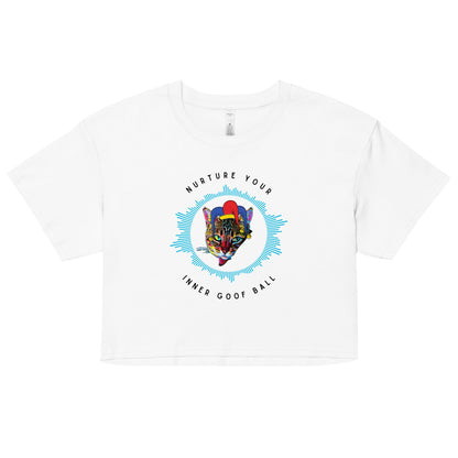 Nurture Your Inner Goof Ball Women’s Crop Top - My Social Cat Bonafide Boutique LLCNurture Your Inner Goof Ball Women’s Crop Topcrop topMy Social Cat Bonafide Boutique LLCWhiteXSball shirtcrop