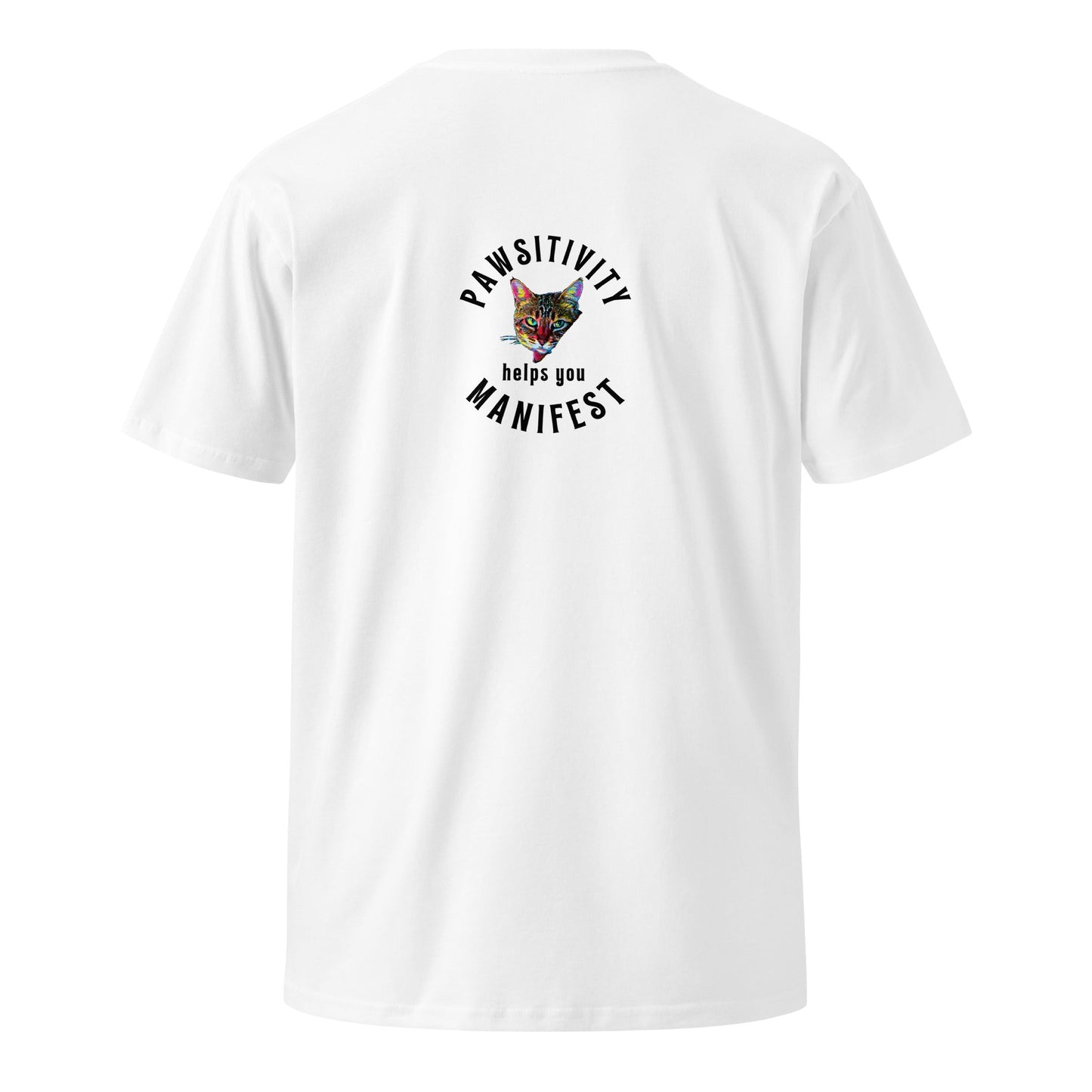 Pawsitivity Helps You Manifest Unisex Premium Tee - My Social Cat Bonafide Boutique LLCPawsitivity Helps You Manifest Unisex Premium TeeT-shirtMy Social Cat Bonafide Boutique LLCWhiteScatmanifest
