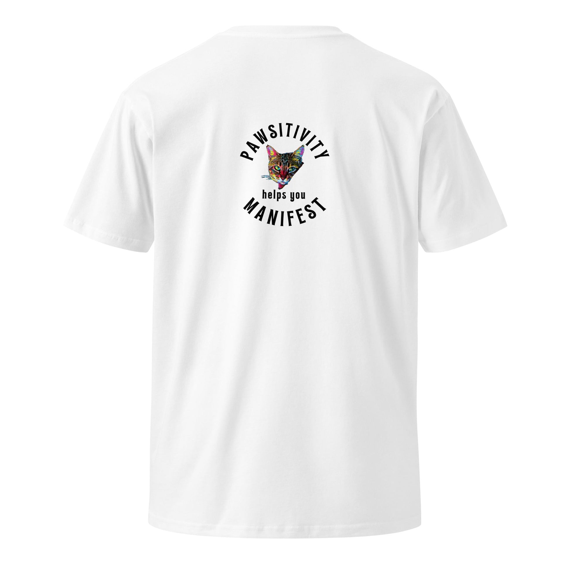 Pawsitivity Helps You Manifest Unisex Premium Tee - My Social Cat Bonafide Boutique LLCPawsitivity Helps You Manifest Unisex Premium TeeT-shirtMy Social Cat Bonafide Boutique LLCWhiteScatmanifest