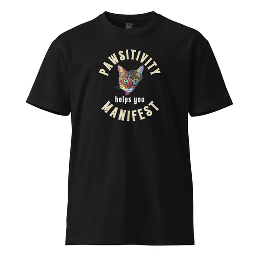 Pawsitivity Helps You Manifest Unisex Premium Tee - My Social Cat Bonafide Boutique LLCPawsitivity Helps You Manifest Unisex Premium TeeT-shirtMy Social Cat Bonafide Boutique LLCScatmanifest
