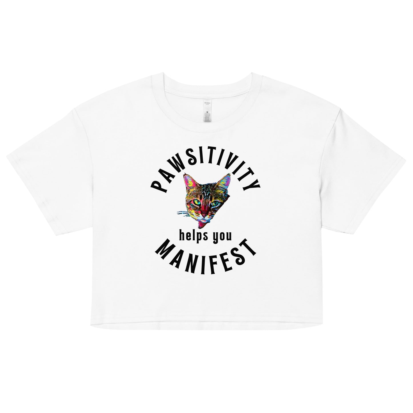 Pawsitivity Helps You Manifest Women’s crop top - My Social Cat Bonafide Boutique LLCPawsitivity Helps You Manifest Women’s crop topcrop topMy Social Cat Bonafide Boutique LLCWhiteXScatcrop