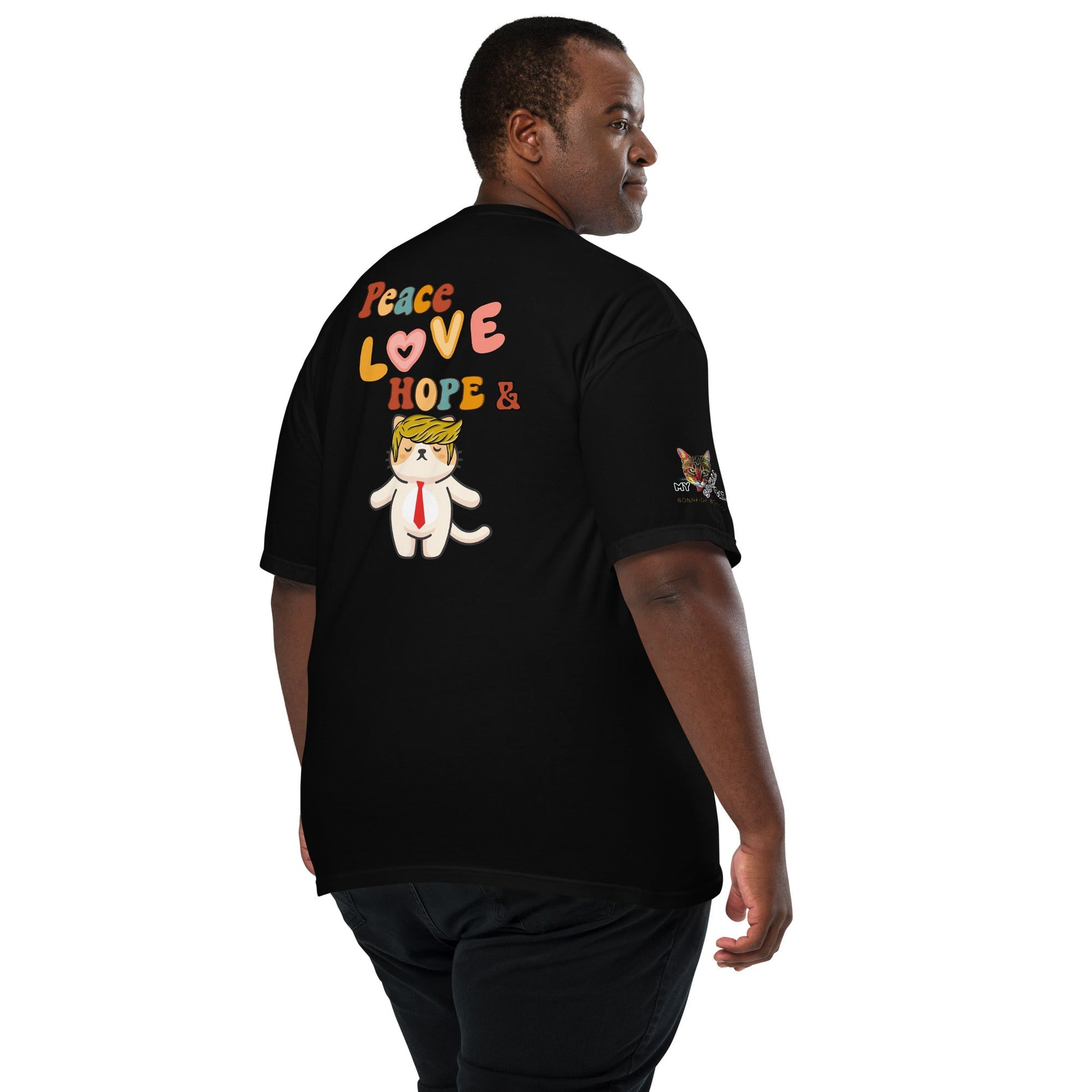Peace Love Hope Unisex Comfort Colors Heavyweight Tee - My Social Cat Bonafide Boutique LLCPeace Love Hope Unisex Comfort Colors Heavyweight TeeT - shirtMy Social Cat Bonafide Boutique LLCBlackSheavyweighthope