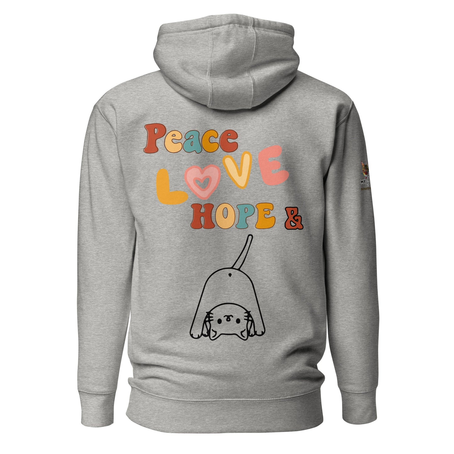 Peace Love Hope Unisex Hoodie - My Social Cat Bonafide Boutique LLCPeace Love Hope Unisex HoodieHooded sweatshirtMy Social Cat Bonafide Boutique LLCCarbon GreyScatscotton