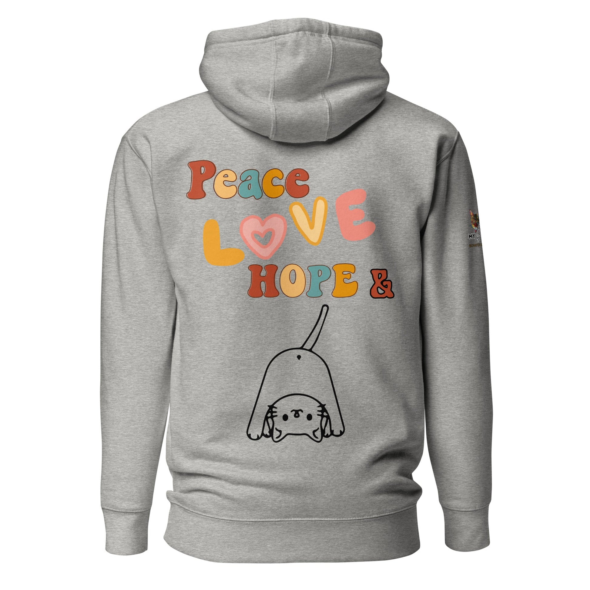Peace Love Hope Unisex Hoodie - My Social Cat Bonafide Boutique LLCPeace Love Hope Unisex HoodieHooded sweatshirtMy Social Cat Bonafide Boutique LLCCarbon GreyScatscotton