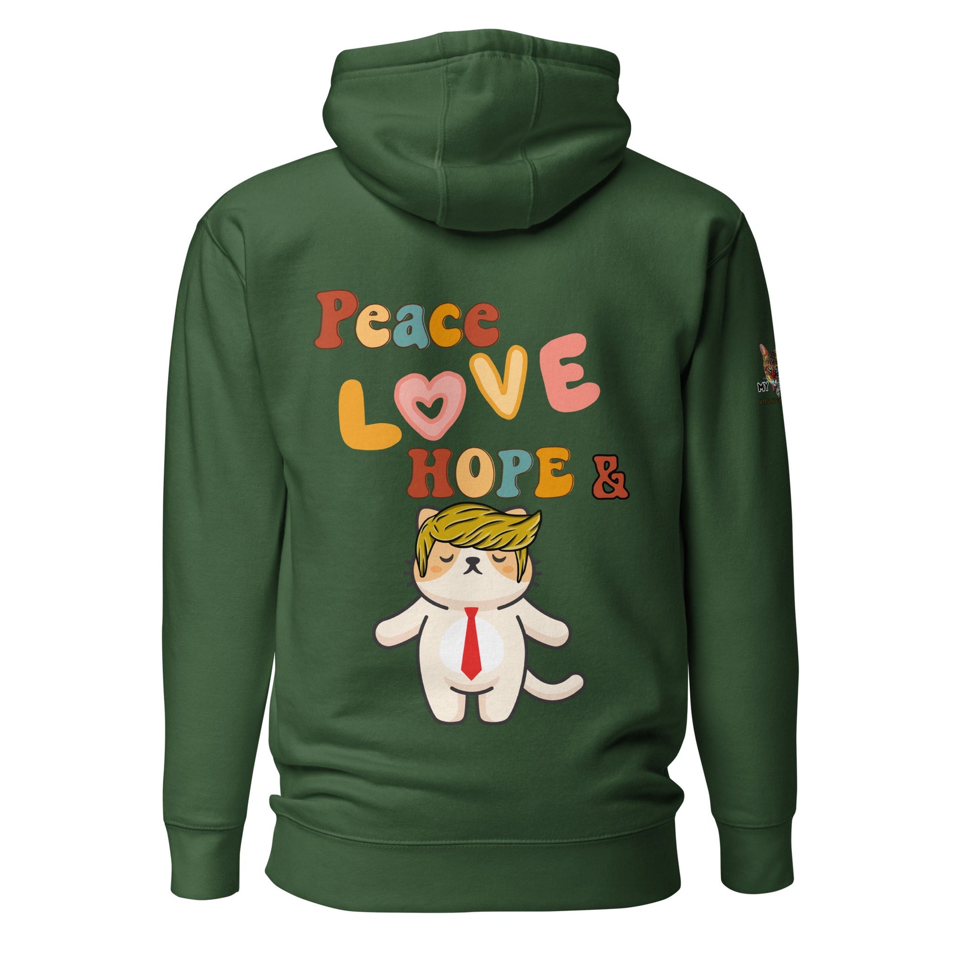 Peace Love Hope Unisex Hoodie - My Social Cat Bonafide Boutique LLCPeace Love Hope Unisex HoodieHooded sweatshirtMy Social Cat Bonafide Boutique LLCForest GreenShoodiehope