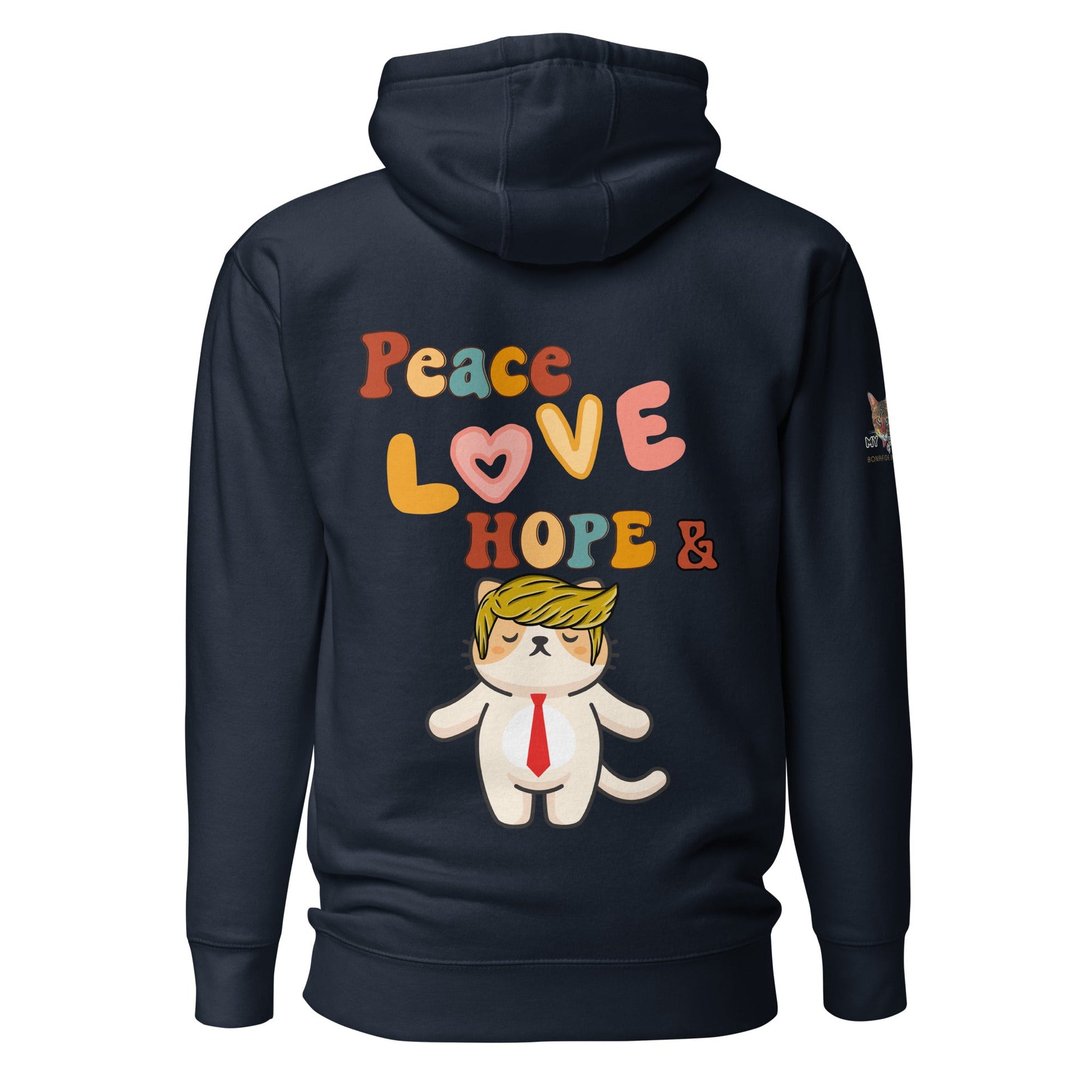 Peace Love Hope Unisex Hoodie - My Social Cat Bonafide Boutique LLCPeace Love Hope Unisex HoodieHooded sweatshirtMy Social Cat Bonafide Boutique LLCNavy BlazerShoodiehope