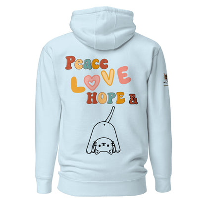 Peace Love Hope Unisex Hoodie - My Social Cat Bonafide Boutique LLCPeace Love Hope Unisex HoodieHooded sweatshirtMy Social Cat Bonafide Boutique LLCSky BlueScatscotton