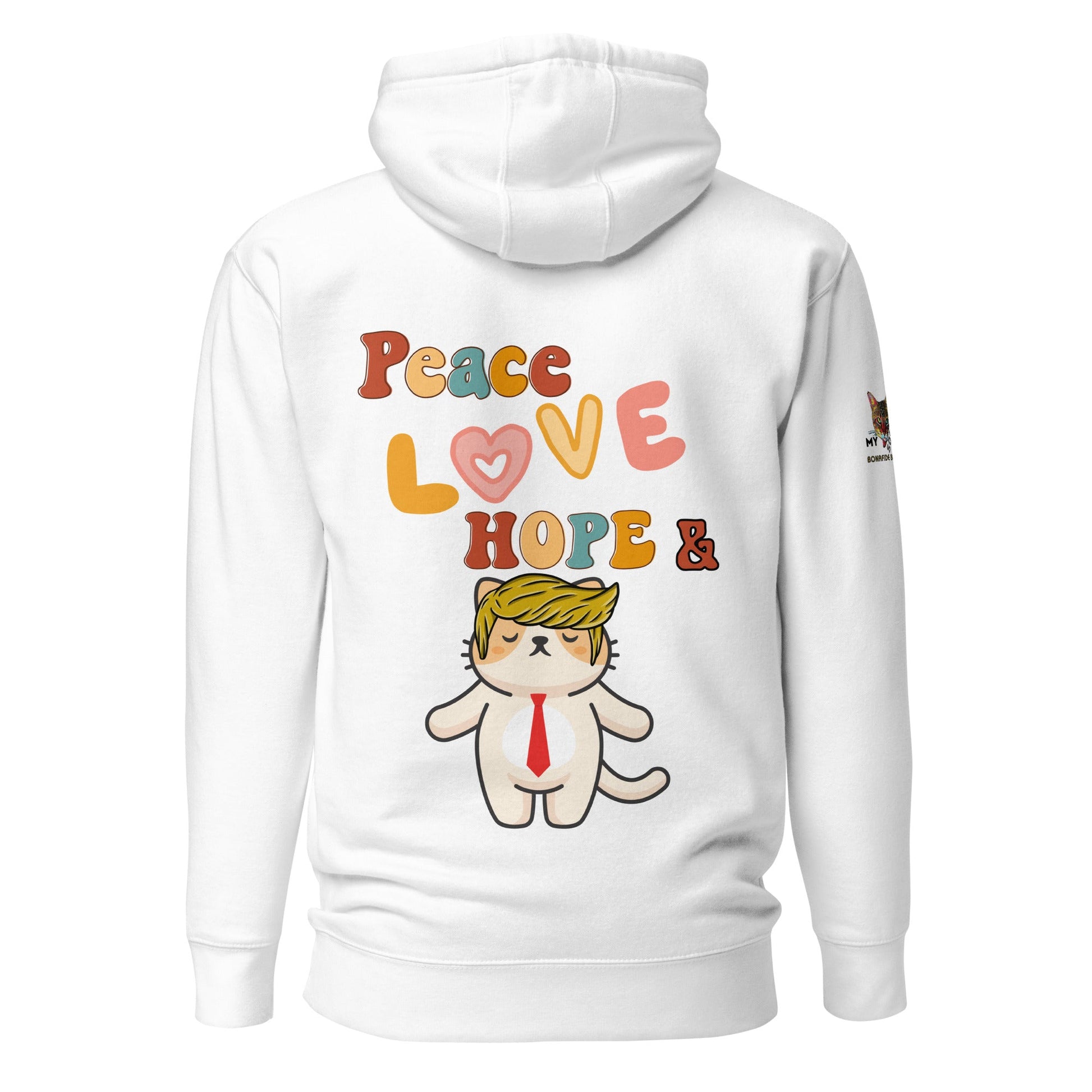 Peace Love Hope Unisex Hoodie - My Social Cat Bonafide Boutique LLCPeace Love Hope Unisex HoodieHooded sweatshirtMy Social Cat Bonafide Boutique LLCWhiteShoodiehope