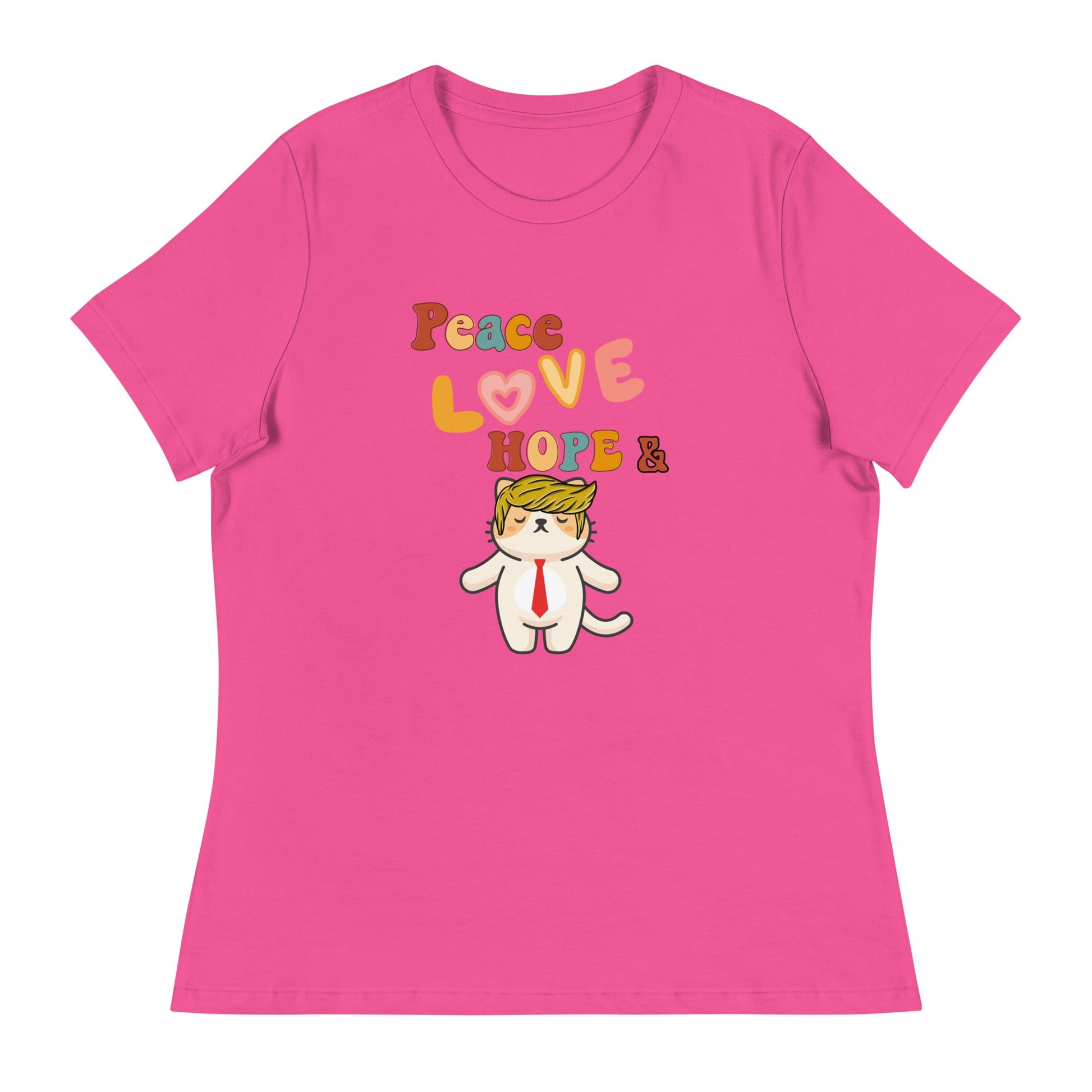 Peace Love Hope Women's Relaxed Tee - My Social Cat Bonafide Boutique LLCPeace Love Hope Women's Relaxed TeeT - shirtMy Social Cat Bonafide Boutique LLCBerryShopelove
