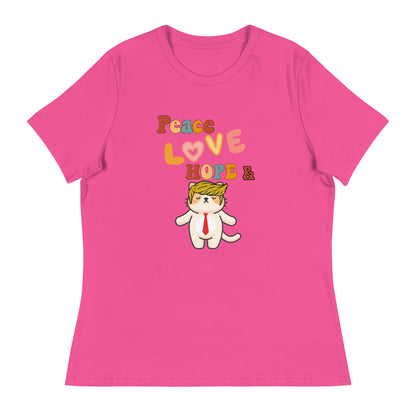 Peace Love Hope Women's Relaxed Tee - My Social Cat Bonafide Boutique LLCPeace Love Hope Women's Relaxed TeeT - shirtMy Social Cat Bonafide Boutique LLCBerryShopelove