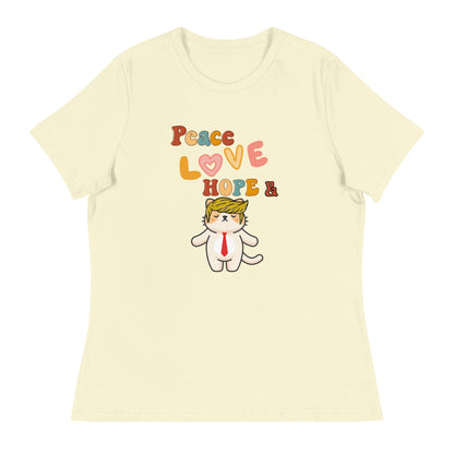 Peace Love Hope Women's Relaxed Tee - My Social Cat Bonafide Boutique LLCPeace Love Hope Women's Relaxed TeeT - shirtMy Social Cat Bonafide Boutique LLCCitronShopelove