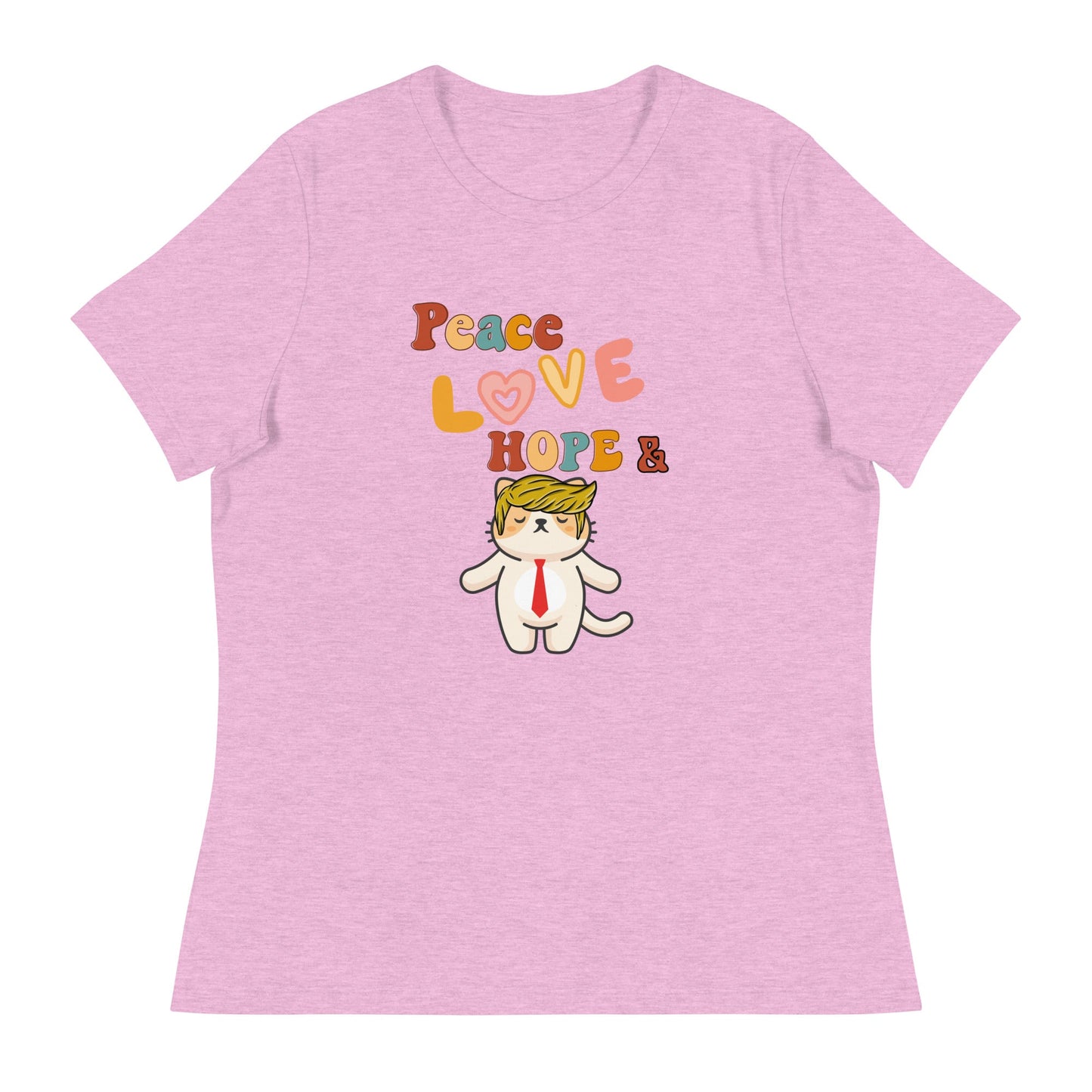 Peace Love Hope Women's Relaxed Tee - My Social Cat Bonafide Boutique LLCPeace Love Hope Women's Relaxed TeeT - shirtMy Social Cat Bonafide Boutique LLCHeather Prism LilacShopelove