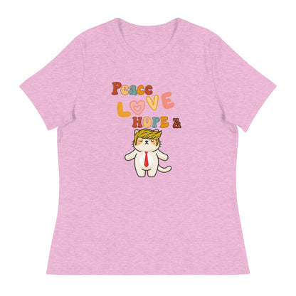 Peace Love Hope Women's Relaxed Tee - My Social Cat Bonafide Boutique LLCPeace Love Hope Women's Relaxed TeeT - shirtMy Social Cat Bonafide Boutique LLCHeather Prism LilacShopelove