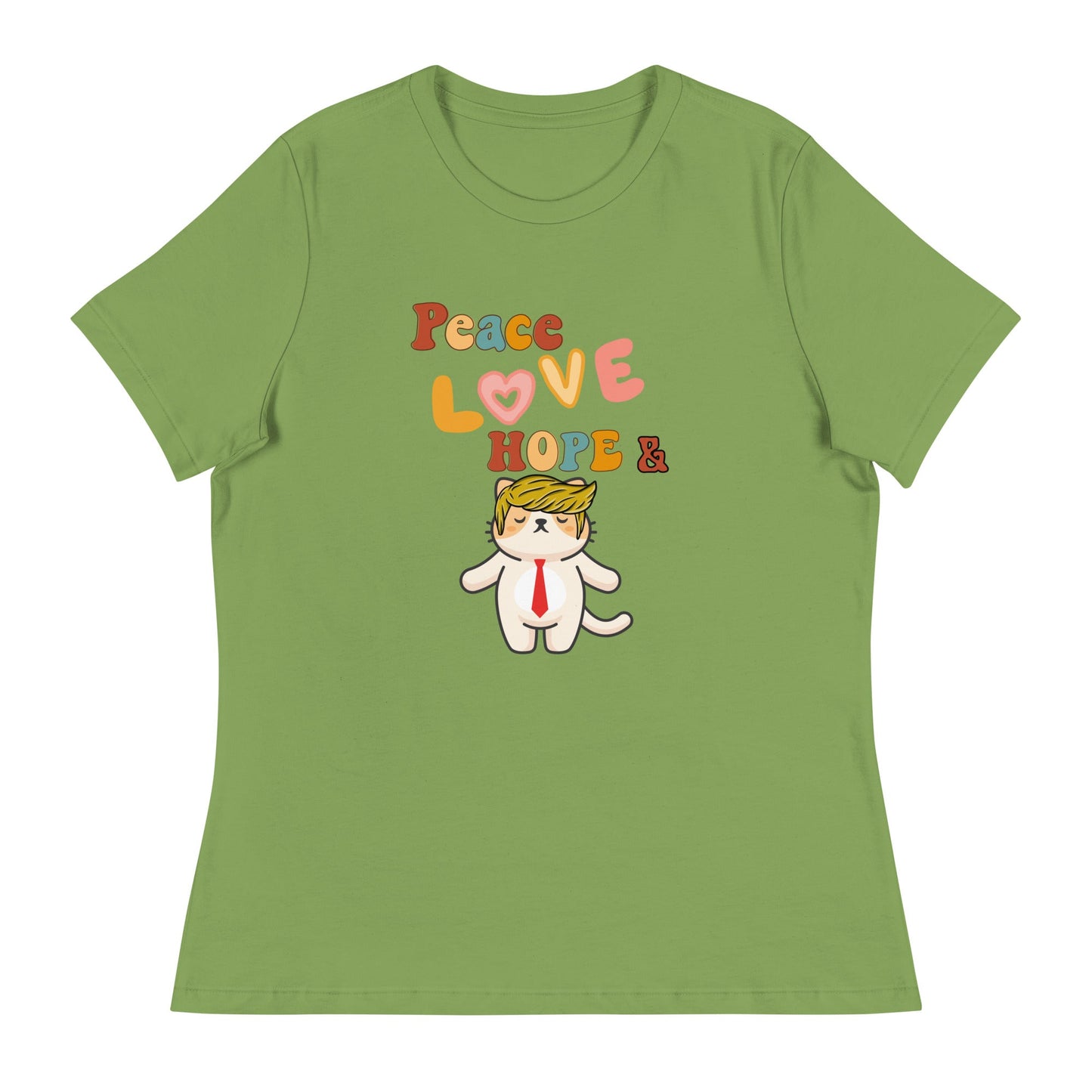 Peace Love Hope Women's Relaxed Tee - My Social Cat Bonafide Boutique LLCPeace Love Hope Women's Relaxed TeeT - shirtMy Social Cat Bonafide Boutique LLCLeafShopelove