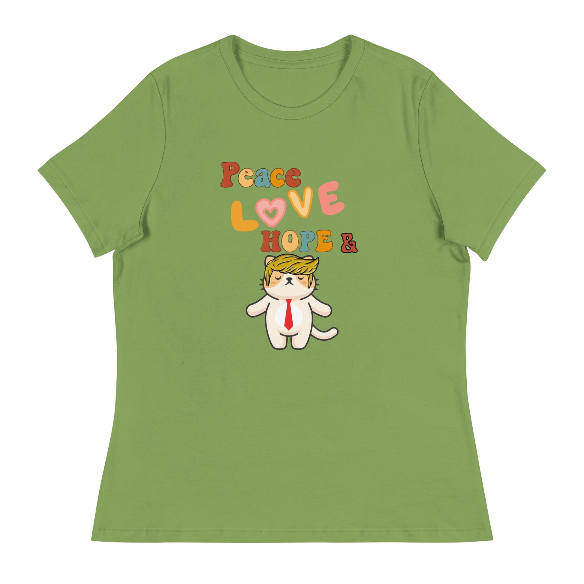 Peace Love Hope Women's Relaxed Tee - My Social Cat Bonafide Boutique LLCPeace Love Hope Women's Relaxed TeeT - shirtMy Social Cat Bonafide Boutique LLCLeafShopelove