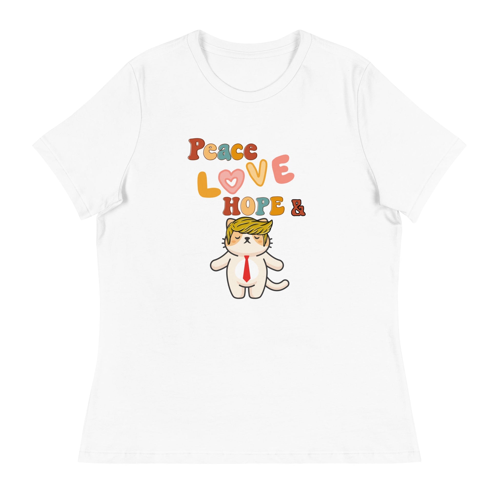 Peace Love Hope Women's Relaxed Tee - My Social Cat Bonafide Boutique LLCPeace Love Hope Women's Relaxed TeeT - shirtMy Social Cat Bonafide Boutique LLCWhiteShopelove