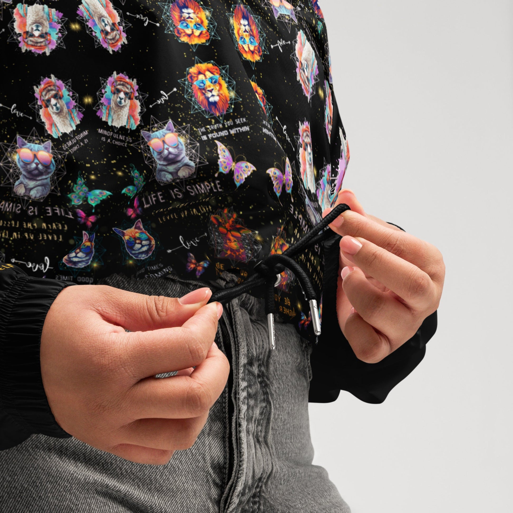 Practice Mindfulness Women’s Cropped Windbreaker (black) - My Social Cat Bonafide Boutique LLCPractice Mindfulness Women’s Cropped Windbreaker (black)WindbreakerMy Social Cat Bonafide Boutique LLCXShoodiemindfulness