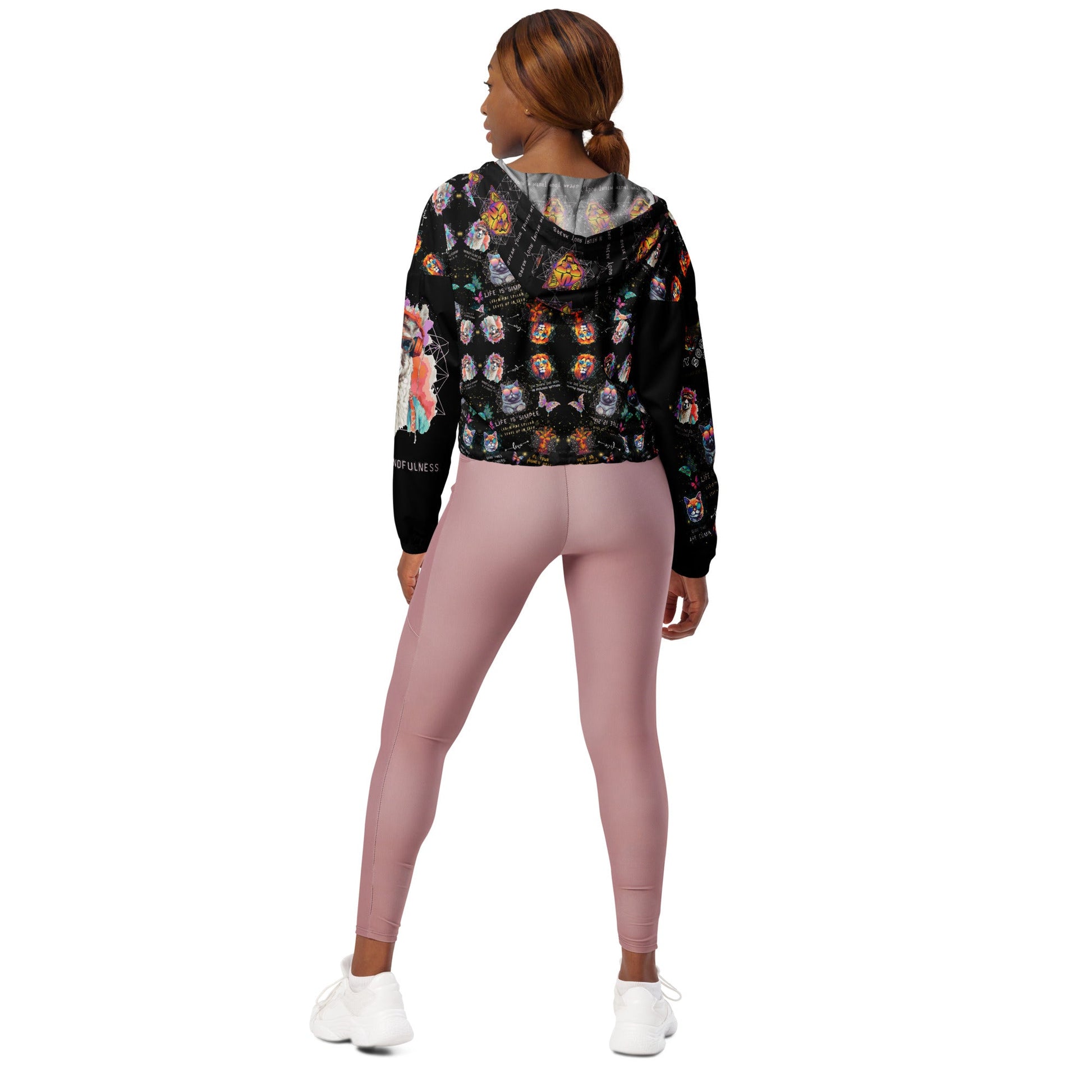 Practice Mindfulness Women’s Cropped Windbreaker (black) - My Social Cat Bonafide Boutique LLCPractice Mindfulness Women’s Cropped Windbreaker (black)WindbreakerMy Social Cat Bonafide Boutique LLCXShoodiemindfulness