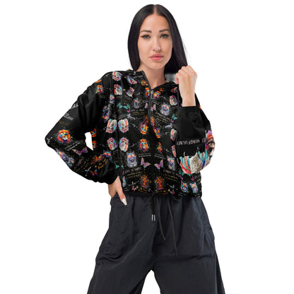 Practice Mindfulness Women’s Cropped Windbreaker (black) - My Social Cat Bonafide Boutique LLCPractice Mindfulness Women’s Cropped Windbreaker (black)WindbreakerMy Social Cat Bonafide Boutique LLCXShoodiemindfulness