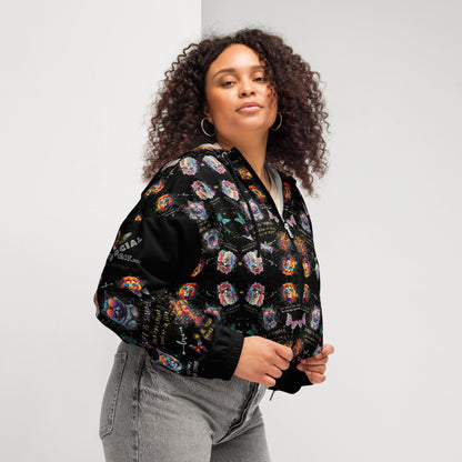 Practice Mindfulness Women’s Cropped Windbreaker (black) - My Social Cat Bonafide Boutique LLCPractice Mindfulness Women’s Cropped Windbreaker (black)WindbreakerMy Social Cat Bonafide Boutique LLCXShoodiemindfulness