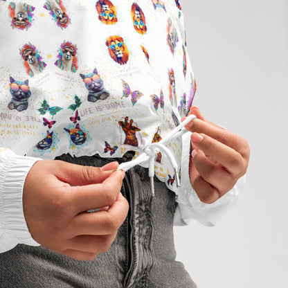 Practice Mindfulness Women’s Cropped Windbreaker (white) - My Social Cat Bonafide Boutique LLCPractice Mindfulness Women’s Cropped Windbreaker (white)WindbreakerMy Social Cat Bonafide Boutique LLCXShoodiemindfulness