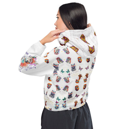 Practice Mindfulness Women’s Cropped Windbreaker (white) - My Social Cat Bonafide Boutique LLCPractice Mindfulness Women’s Cropped Windbreaker (white)WindbreakerMy Social Cat Bonafide Boutique LLCXShoodiemindfulness