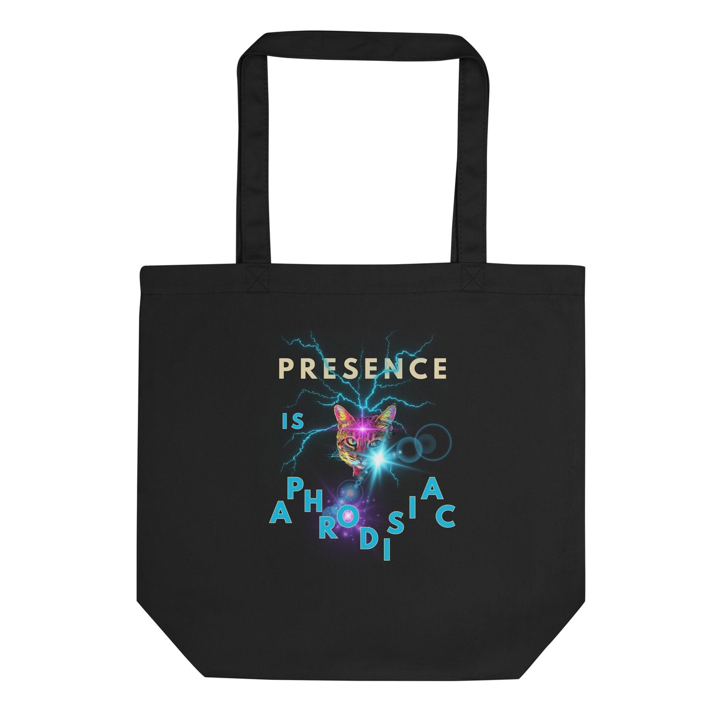 Presence is Aphrodisiac Eco Organic Cotton Tote Bag - My Social Cat Bonafide Boutique LLC   