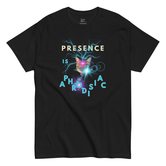 Presence is Aphrodisiac Unisex Classic Tee - My Social Cat Bonafide Boutique LLCPresence is Aphrodisiac Unisex Classic TeeT-shirtMy Social Cat Bonafide Boutique LLCSaphrodisiacclassic
