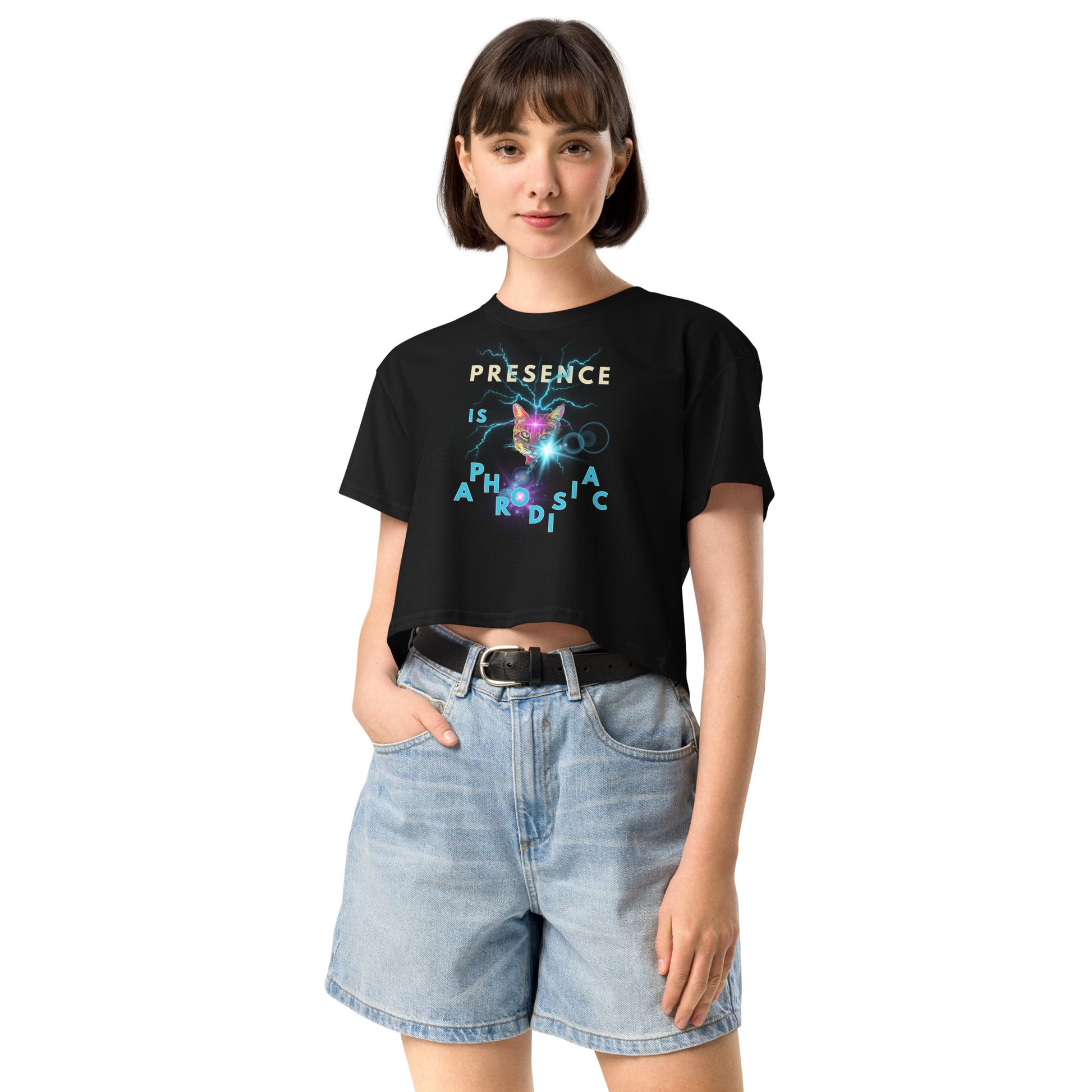Presence is Aphrodisiac Women’s Crop Top - My Social Cat Bonafide Boutique LLCPresence is Aphrodisiac Women’s Crop Topcrop topMy Social Cat Bonafide Boutique LLCXSaphrodisiaccrop