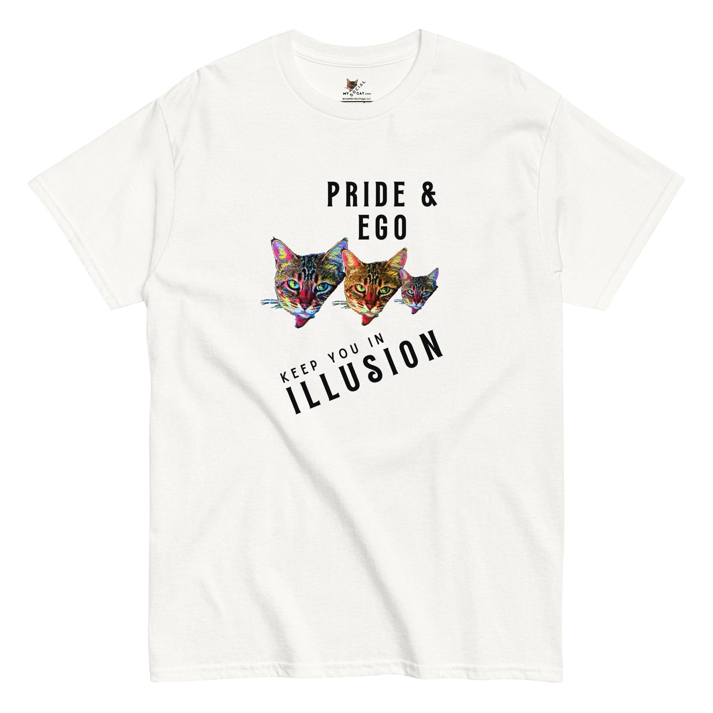 Pride & Ego Keep You in Illusion Unisex Classic Tee - My Social Cat Bonafide Boutique LLCPride & Ego Keep You in Illusion Unisex Classic TeeT-shirtMy Social Cat Bonafide Boutique LLCWhiteScatego
