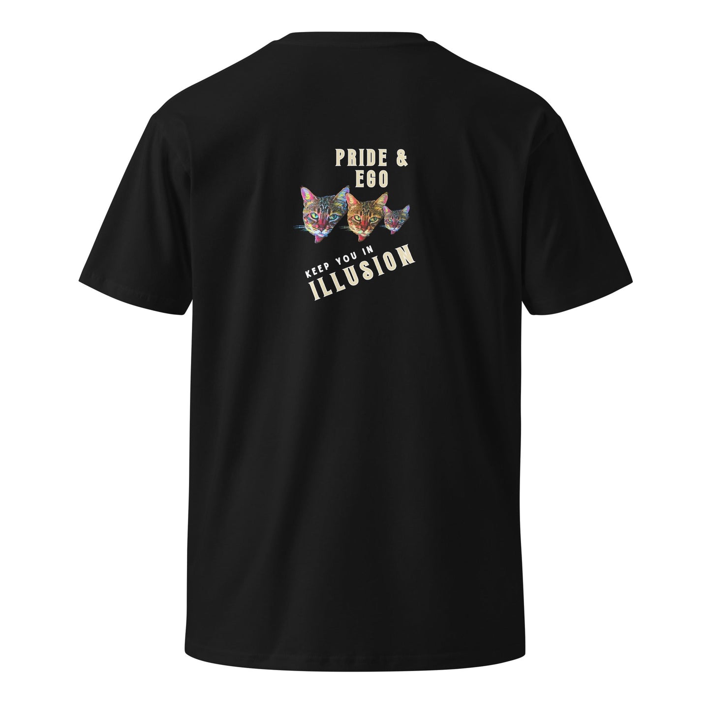 Pride & Ego Keep You in Illusion Unisex Premium Tee - My Social Cat Bonafide Boutique LLCPride & Ego Keep You in Illusion Unisex Premium TeeT-shirtMy Social Cat Bonafide Boutique LLCBlackScatego