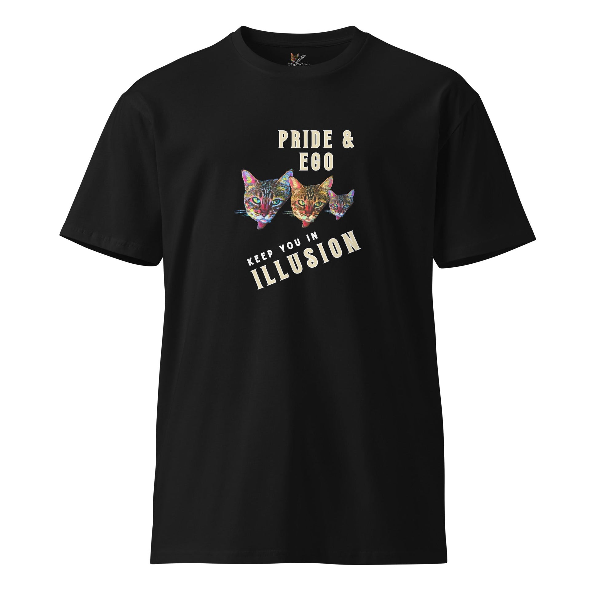 Pride & Ego Keep You in Illusion Unisex Premium Tee - My Social Cat Bonafide Boutique LLCPride & Ego Keep You in Illusion Unisex Premium TeeT-shirtMy Social Cat Bonafide Boutique LLCBlackScatego