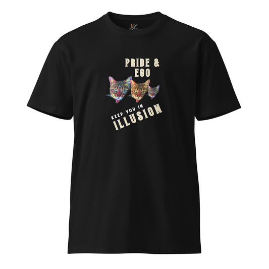 Pride & Ego Keep You in Illusion Unisex Premium Tee - My Social Cat Bonafide Boutique LLCPride & Ego Keep You in Illusion Unisex Premium TeeT-shirtMy Social Cat Bonafide Boutique LLCBlackScatego