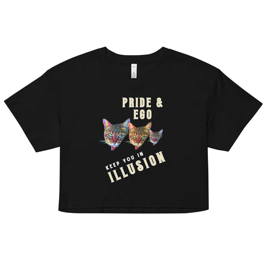 Pride & Ego Keep You in Illusion Women’s Crop Top - My Social Cat Bonafide Boutique LLCPride & Ego Keep You in Illusion Women’s Crop Topcrop topMy Social Cat Bonafide Boutique LLCBlackXScatcrop