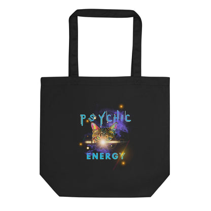 Psychic Energy Eco Organic Cotton Tote Bag - My Social Cat Bonafide Boutique LLC  