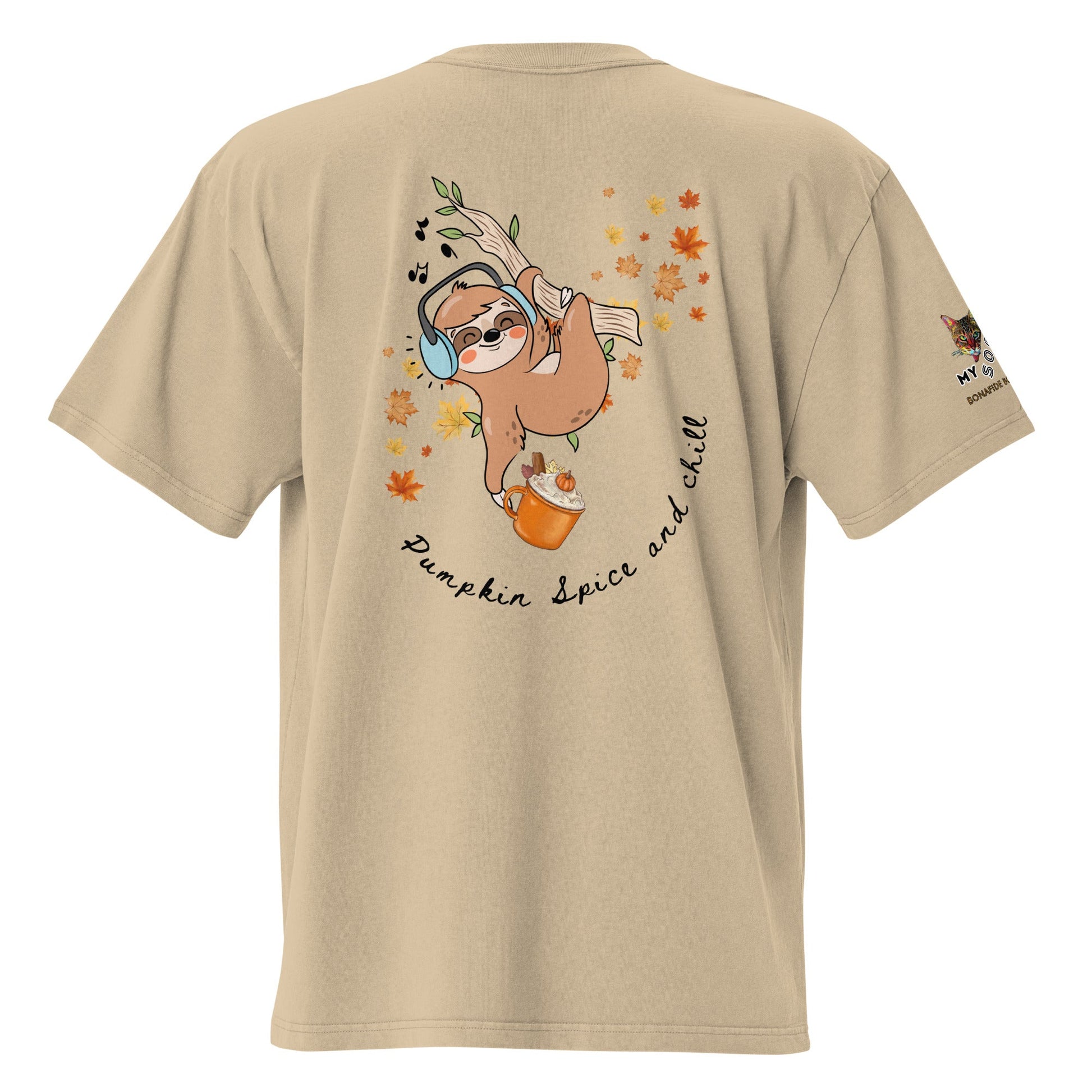 Pumpkin Spice and Chill Oversized Faded Tee - My Social Cat Bonafide Boutique LLCPumpkin Spice and Chill Oversized Faded TeeT-shirtMy Social Cat Bonafide Boutique LLCFaded KhakiSchillcotton