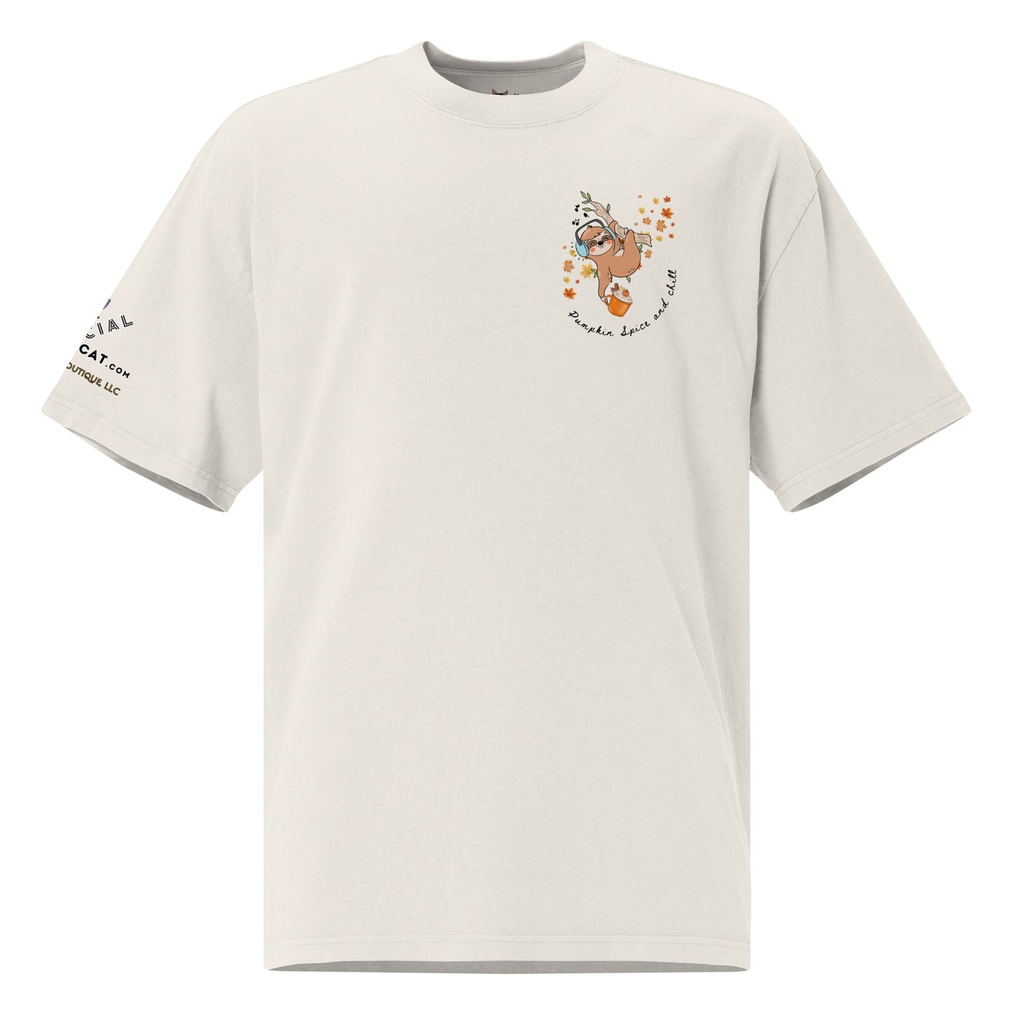 Pumpkin Spice and Chill Oversized Faded Tee - My Social Cat Bonafide Boutique LLCPumpkin Spice and Chill Oversized Faded TeeT-shirtMy Social Cat Bonafide Boutique LLCFaded BoneSchillcotton