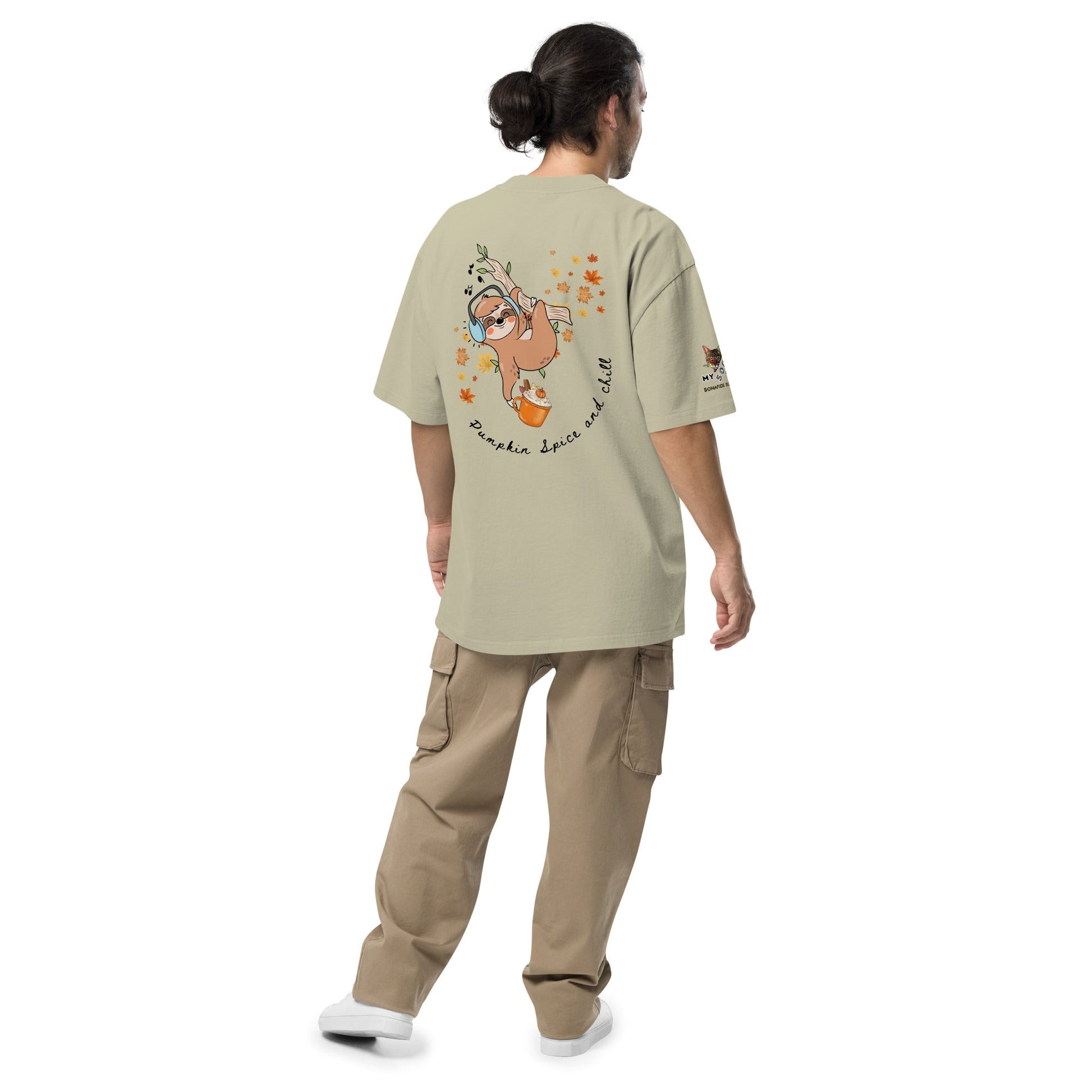 Pumpkin Spice and Chill Oversized Faded Tee - My Social Cat Bonafide Boutique LLCPumpkin Spice and Chill Oversized Faded TeeT-shirtMy Social Cat Bonafide Boutique LLCFaded KhakiSchillcotton
