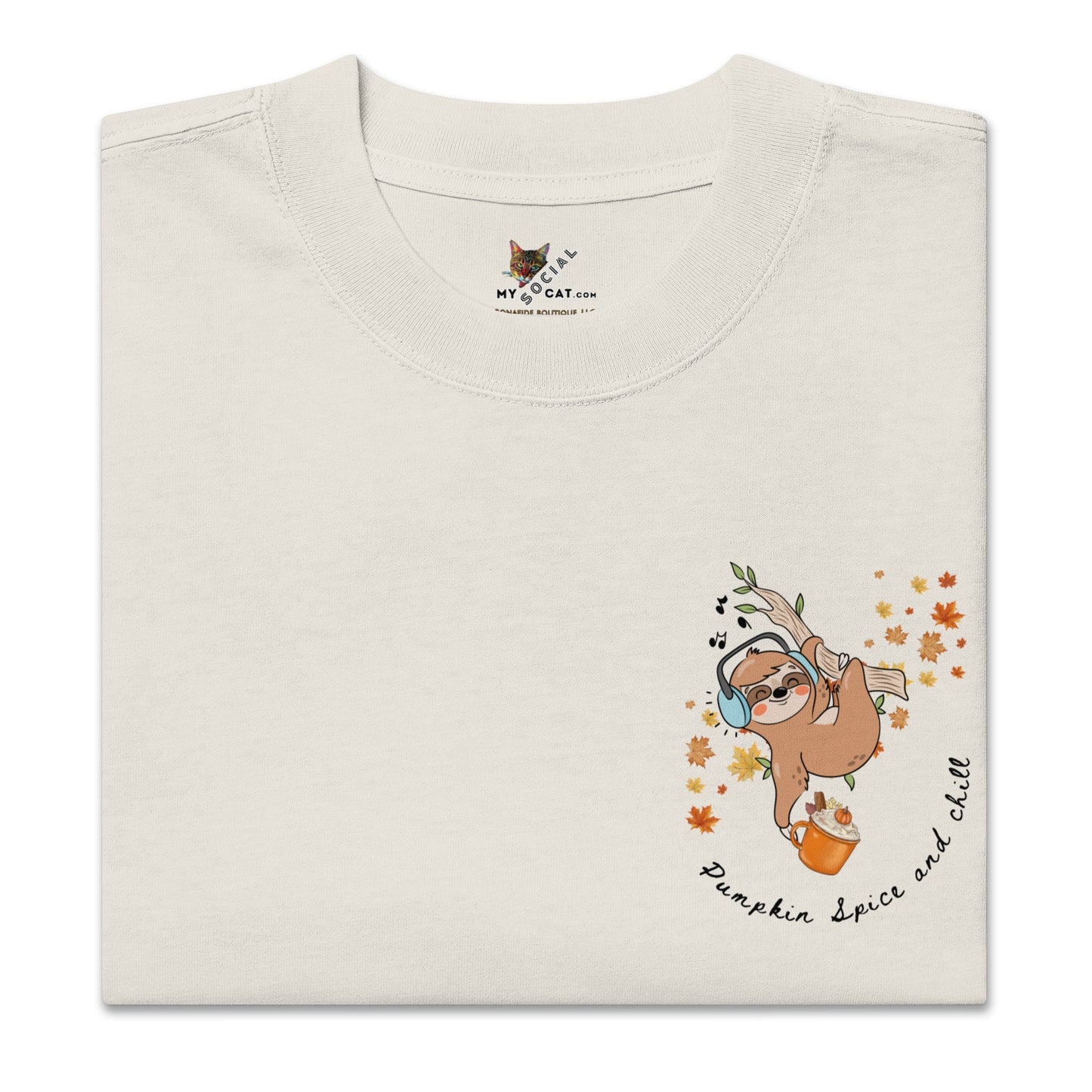Pumpkin Spice and Chill Oversized Faded Tee - My Social Cat Bonafide Boutique LLCPumpkin Spice and Chill Oversized Faded TeeT-shirtMy Social Cat Bonafide Boutique LLCFaded BoneSchillcotton