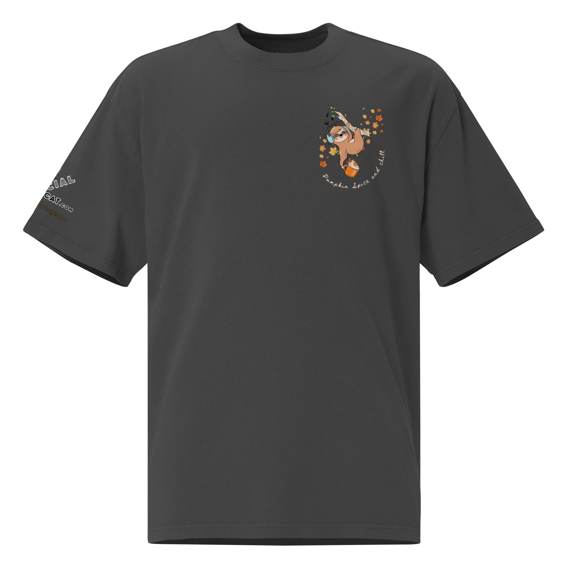 Pumpkin Spice and Chill Oversized Faded Tee - My Social Cat Bonafide Boutique LLCPumpkin Spice and Chill Oversized Faded TeeT-shirtMy Social Cat Bonafide Boutique LLCFaded BlackSchillcotton