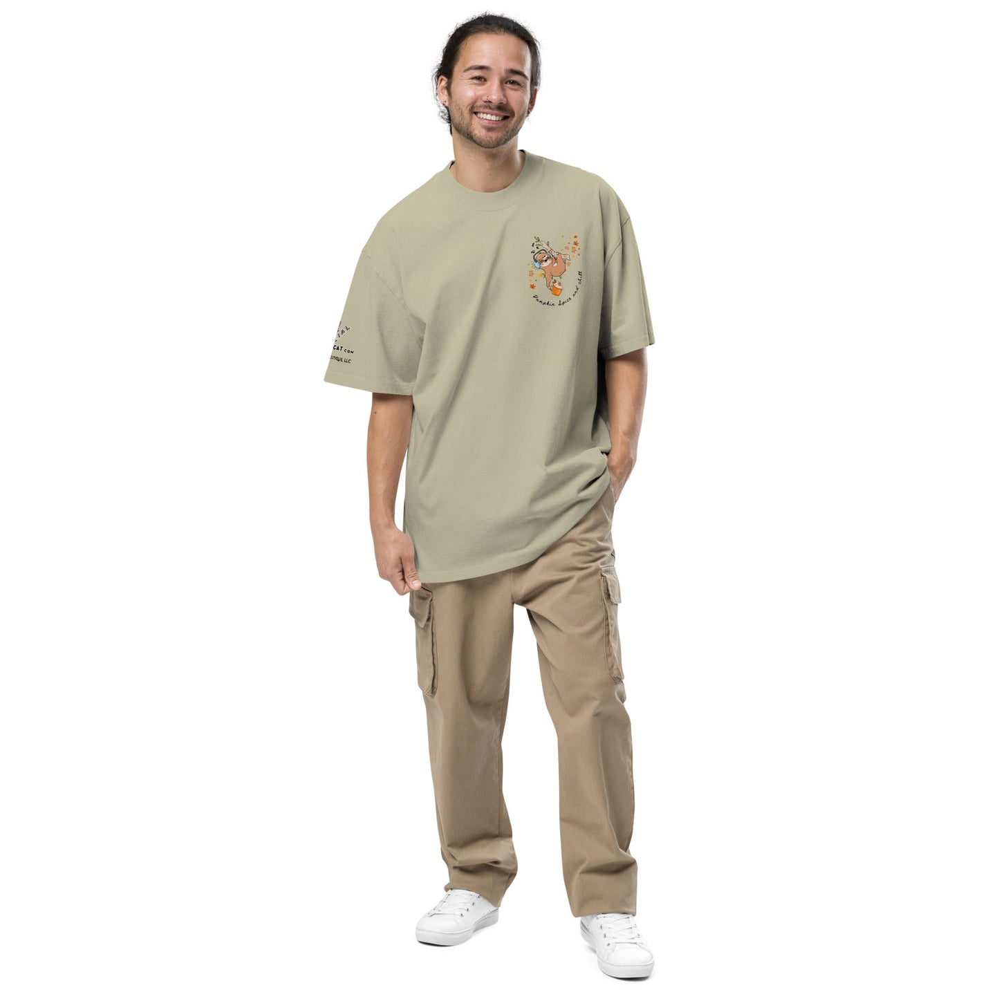 Pumpkin Spice and Chill Oversized Faded Tee - My Social Cat Bonafide Boutique LLCPumpkin Spice and Chill Oversized Faded TeeT-shirtMy Social Cat Bonafide Boutique LLCFaded KhakiSchillcotton