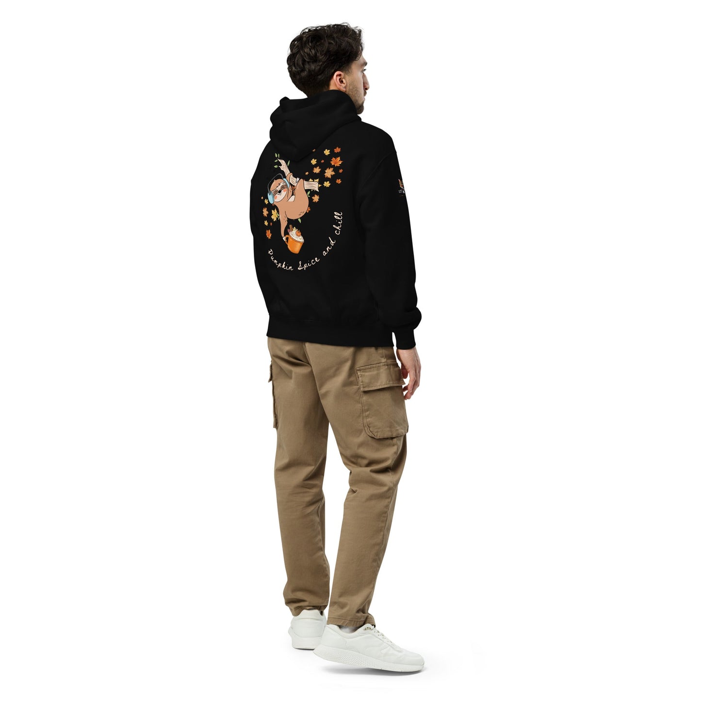 Pumpkin Spice and Chill Unisex Plush Hoodie - My Social Cat Bonafide Boutique LLCPumpkin Spice and Chill Unisex Plush HoodieHooded sweatshirtMy Social Cat Bonafide Boutique LLCBlackSchillhoodie