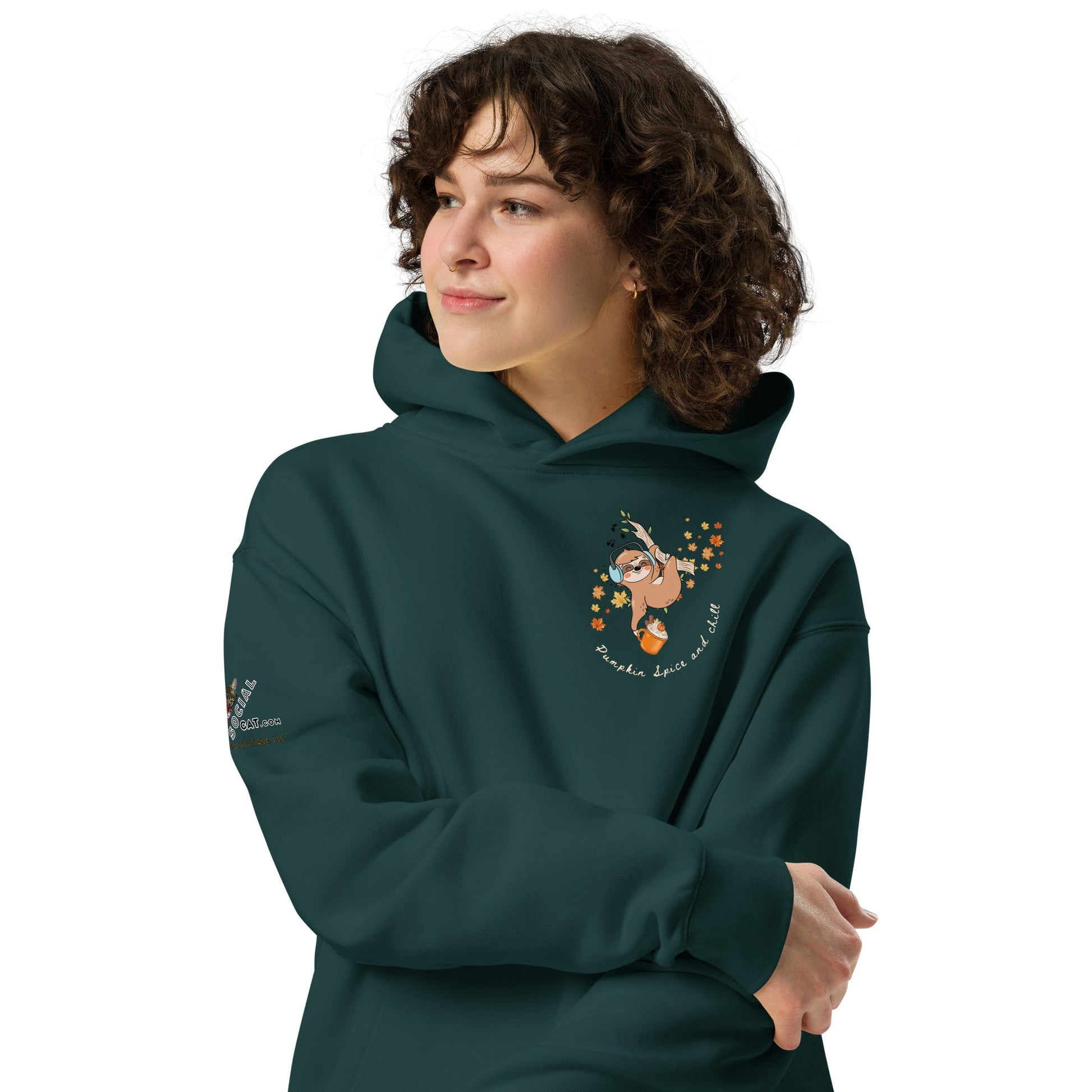 Pumpkin Spice and Chill Unisex Plush Hoodie - My Social Cat Bonafide Boutique LLCPumpkin Spice and Chill Unisex Plush HoodieHooded sweatshirtMy Social Cat Bonafide Boutique LLCBlackSchillhoodie