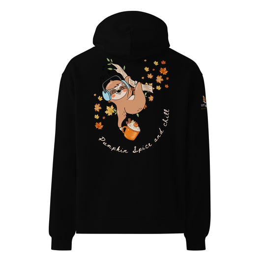 Pumpkin Spice and Chill Unisex Plush Hoodie - My Social Cat Bonafide Boutique LLCPumpkin Spice and Chill Unisex Plush HoodieHooded sweatshirtMy Social Cat Bonafide Boutique LLCBlackSchillhoodie
