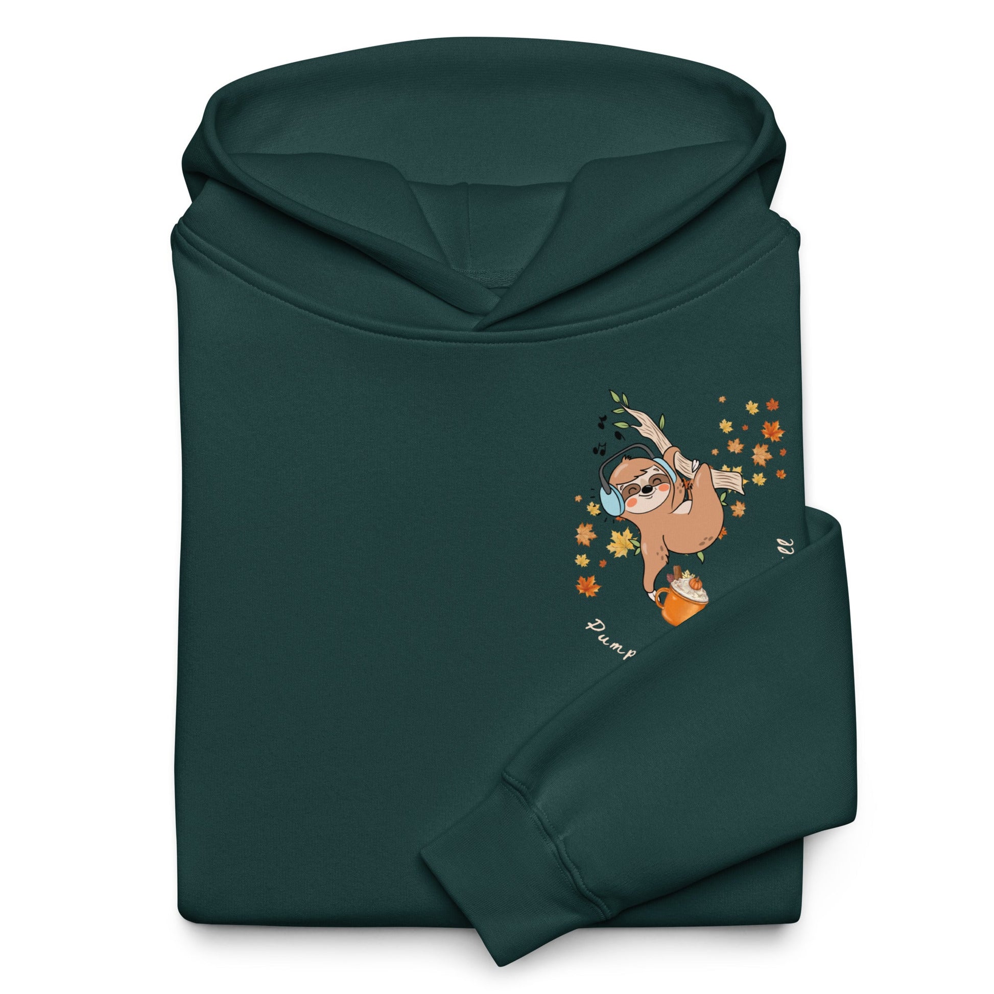 Pumpkin Spice and Chill Unisex Plush Hoodie - My Social Cat Bonafide Boutique LLCPumpkin Spice and Chill Unisex Plush HoodieHooded sweatshirtMy Social Cat Bonafide Boutique LLCPine GreenSchillhoodie