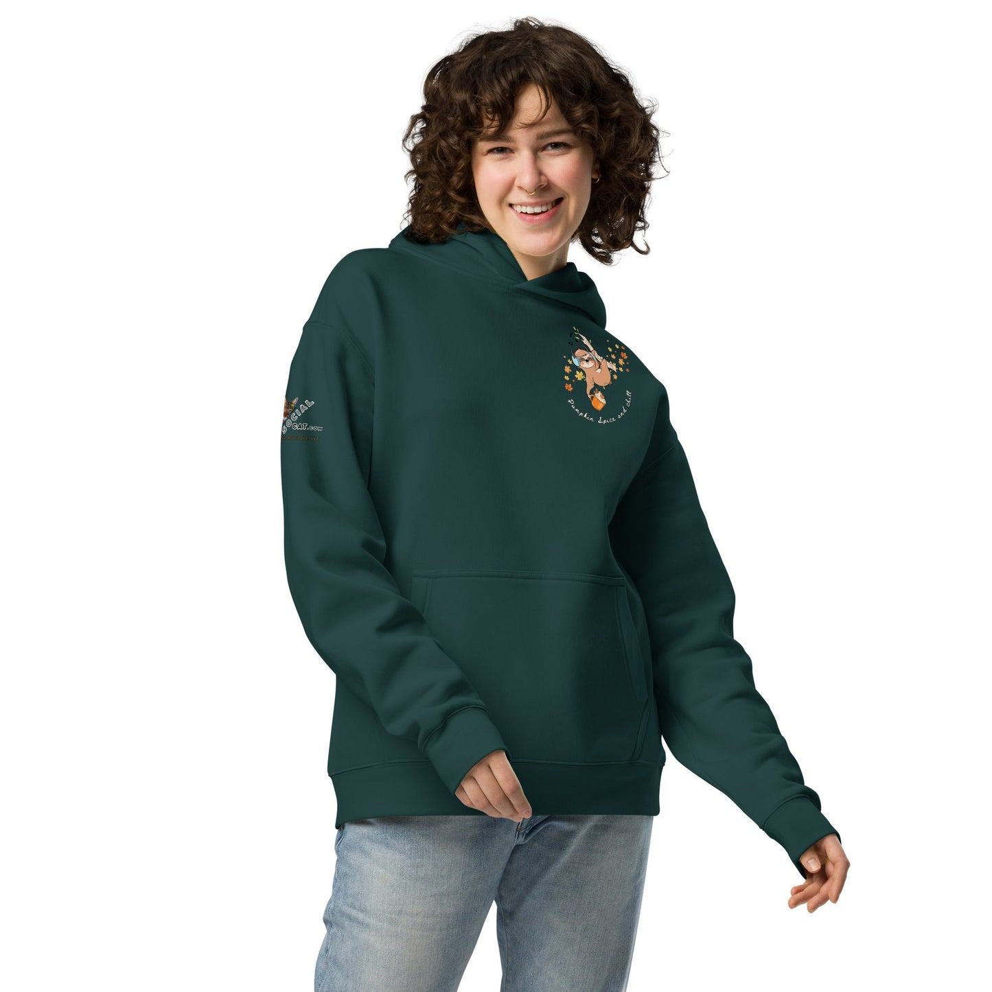 Pumpkin Spice and Chill Unisex Plush Hoodie - My Social Cat Bonafide Boutique LLCPumpkin Spice and Chill Unisex Plush HoodieHooded sweatshirtMy Social Cat Bonafide Boutique LLCBlackSchillhoodie